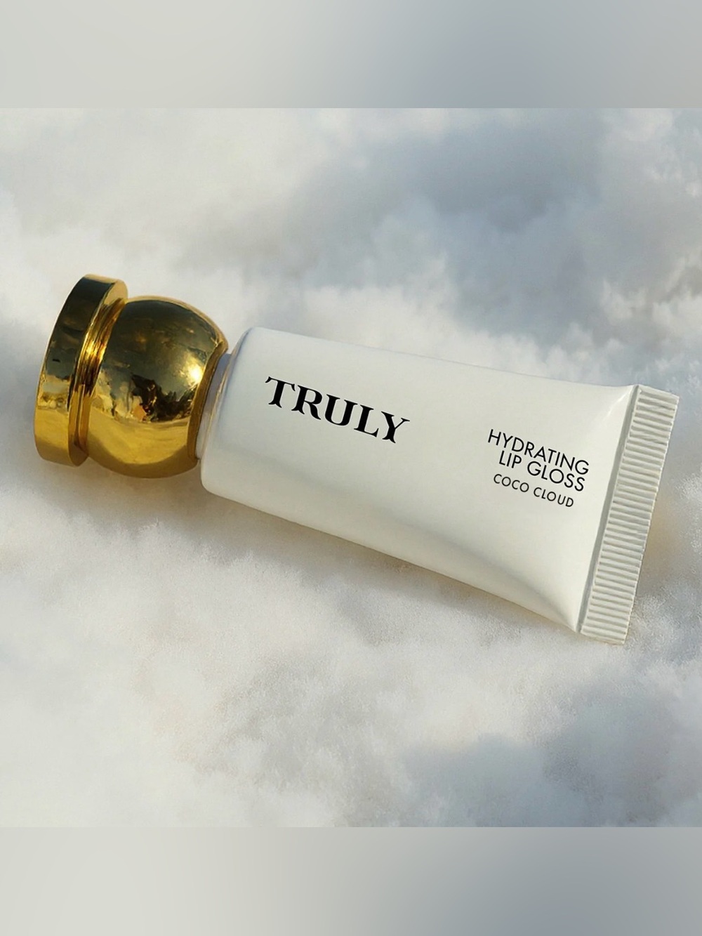 TRULY Hydrating Lip Gloss Coco Cloud — White & Gold Tube